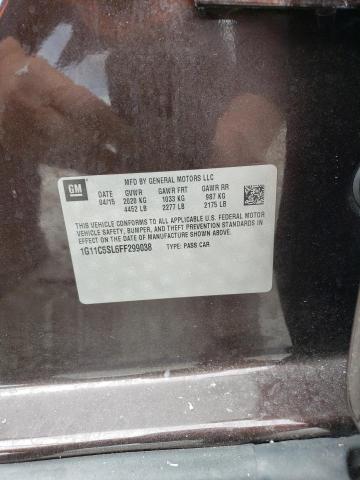 1G11C5SL6FF299038 - 2015 CHEVROLET MALIBU 1LT 棕色 照片 12