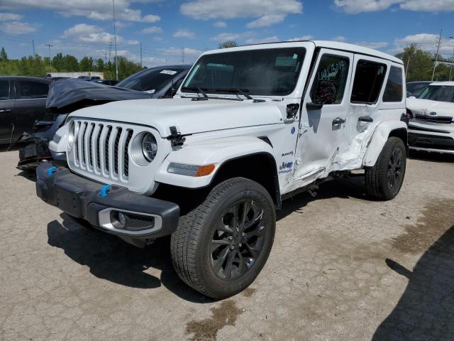 1C4JJXP66NW271962 - 2022 JEEP WRANGLER U SAHARA 4XE WHITE photo 1