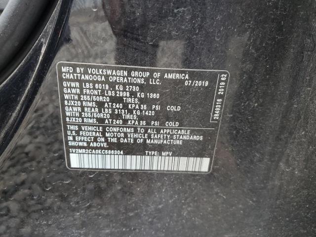 1V2MR2CA0KC586304 - 2019 VOLKSWAGEN ATLAS SEL Qara foto 13