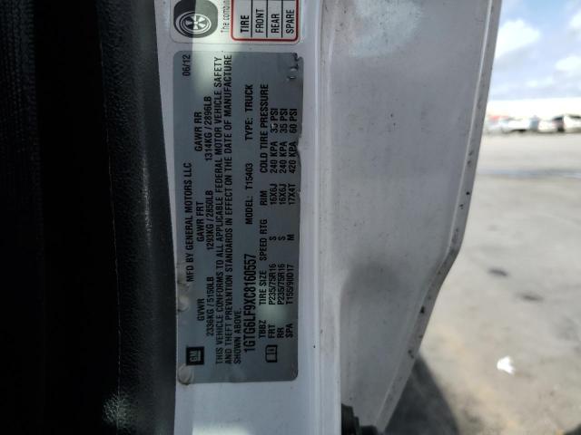 1GTG6LF9XC8160557 - 2012 GMC CANYON WHITE photo 12