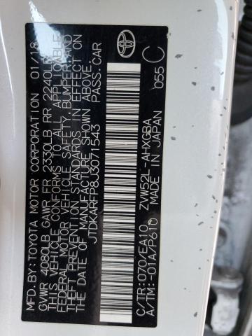 JTDKARFP8J3071543 - 2018 TOYOTA PRIUS PRIM 白色 照片 13