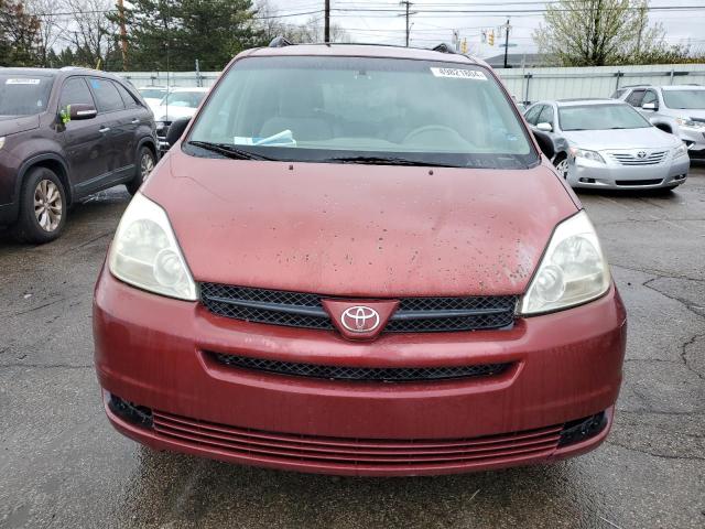 5TDZA23C34S168059 - 2004 TOYOTA SIENNA CE RED photo 5