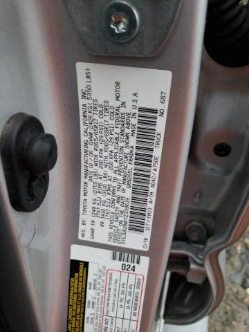 5TEJU62N87Z339619 - 2007 TOYOTA TACOMA DOUBLE CAB PRERUNNER SILVER photo 12