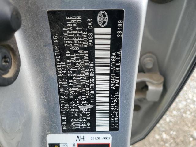 4T1BD1EB5GU053787 - 2016 TOYOTA AVALON HYBRID SILVER photo 13