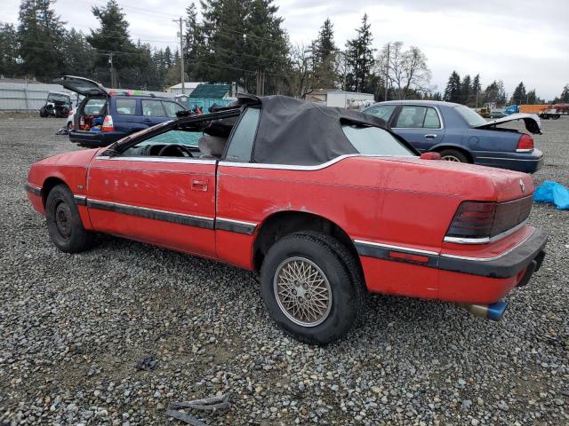 1C3XU4530NF226738 - 1992 CHRYSLER LEBARON RED photo 2