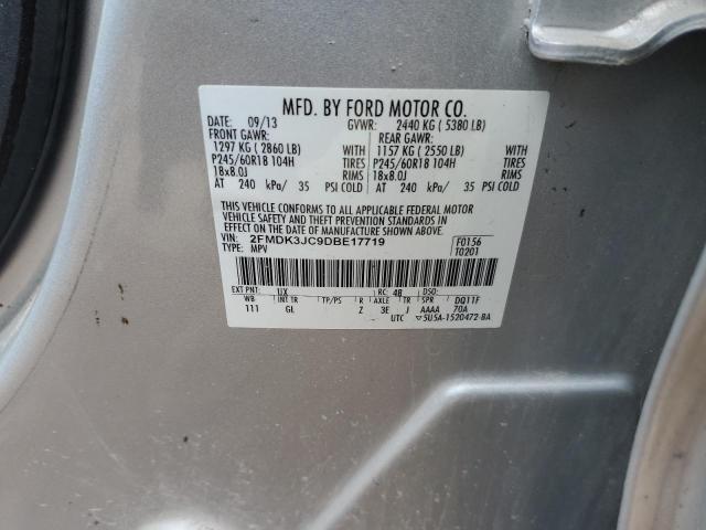 2FMDK3JC9DBE17719 - 2013 FORD EDGE SEL SILVER photo 13