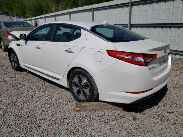 KNAGM4AD8D5059931 - 2013 KIA OPTIMA HYBRID WHITE photo 2