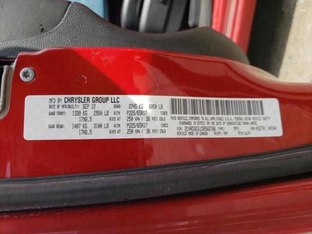 2C4RDGEG1DR566786 - 2013 DODGE GRAND CARA R/T RED photo 13