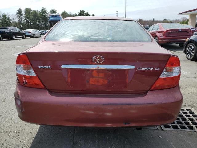 4T1BE32K52U628704 - 2002 TOYOTA CAMRY LE RED photo 6