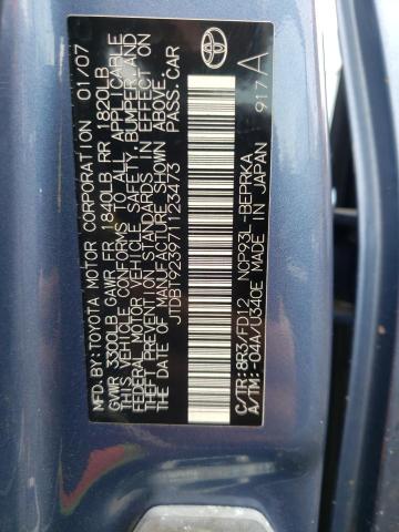 JTDBT923971123473 - 2007 TOYOTA YARIS BLUE photo 12