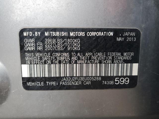 JA32U2FU3EU005288 - 2014 MITSUBISHI LANCER ES/ES SPORT SILVER photo 13