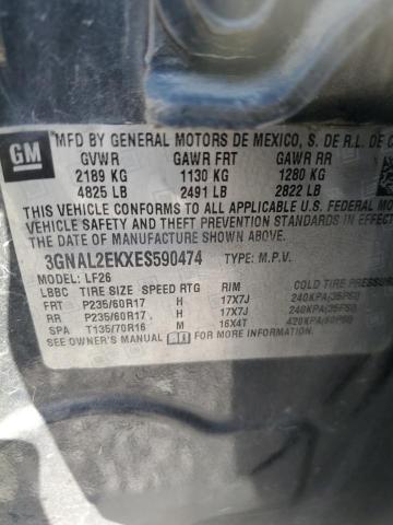 3GNAL2EKXES590474 - 2014 CHEVROLET CAPTIVA LS BLACK photo 12