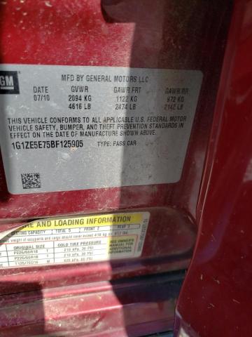 1G1ZE5E75BF125905 - 2011 CHEVROLET MALIBU LTZ მუქწითელი ფოტო 12