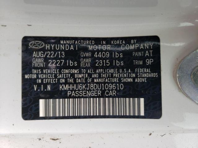 KMHHU6KJ8DU109610 - 2013 HYUNDAI GENESIS CO 3.8L WHITE photo 12