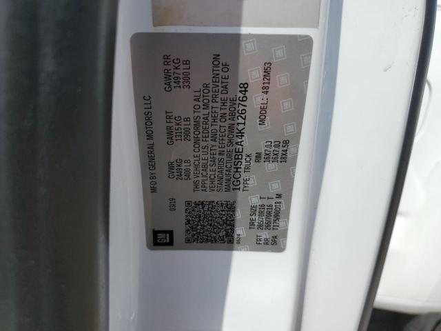 1GCHSBEA4K1267648 - 2019 CHEVROLET COLORADO Ақ фото 12