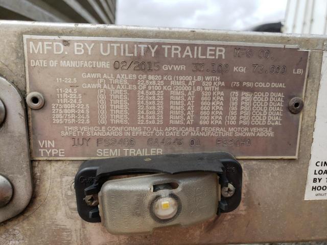1UYFS2480GA464301 - 2016 UTILITY TRAILER GRAY photo 10