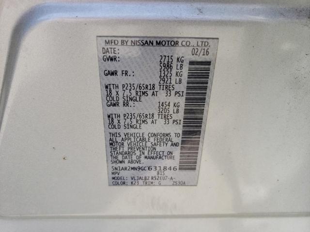 5N1AR2MN9GC631846 - 2016 NISSAN PATHFINDER S ვერცხლისფერი ფოტო 12