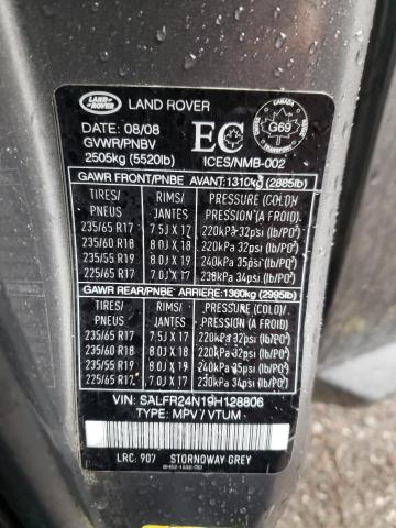 SALFR24N19H128806 - 2009 LAND ROVER LR2 HSE GRAY photo 13