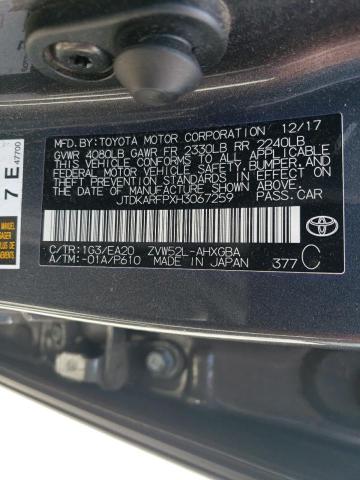 JTDKARFPXH3067259 - 2017 TOYOTA PRIUS PRIM 灰色 照片 12