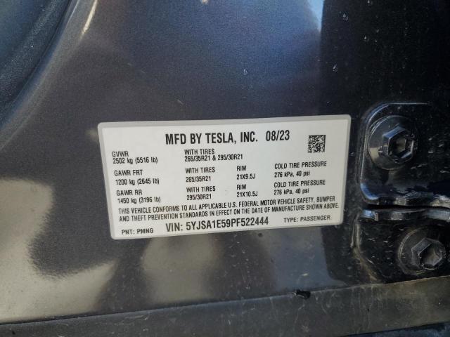 5YJSA1E59PF522444 - 2023 TESLA MODEL S BLUE photo 12