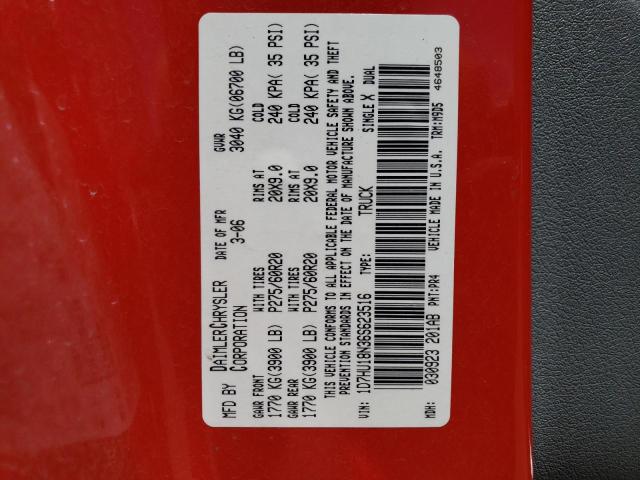 1D7HU18N36S623516 - 2006 DODGE RAM 1500 ST RED photo 12