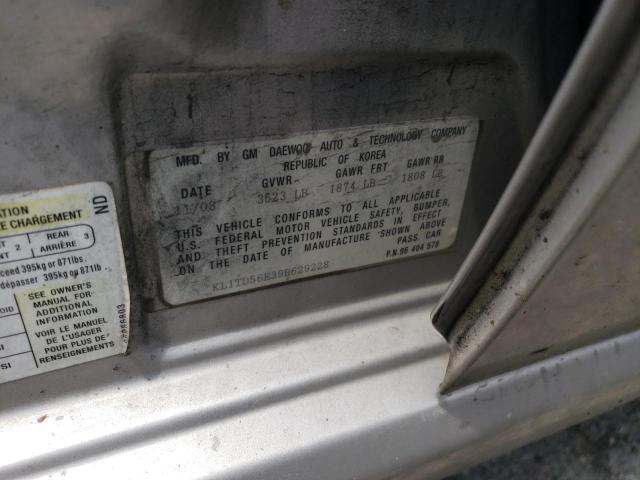 KL1TD56E39B629228 - 2009 CHEVROLET AVEO LS 银色 照片 12