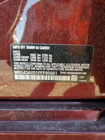 WBS43AY01PFP95661 - 2023 BMW M3 COMPETITION BURGUNDY photo 12