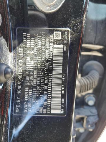 JHMFC1F73JX028233 - 2018 HONDA CIVIC EXL BLACK photo 12