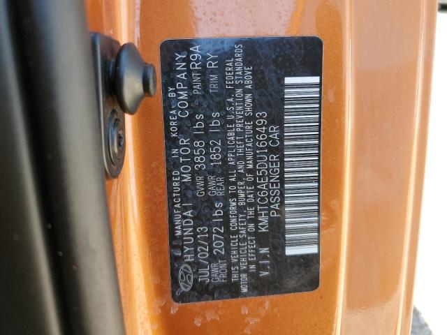 KMHTC6AE5DU166493 - 2013 HYUNDAI VELOSTER TURBO ORANGE photo 12