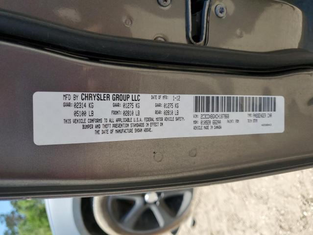 2C3CDXBGXCH187868 - 2012 DODGE CHARGER SE GRAY photo 12