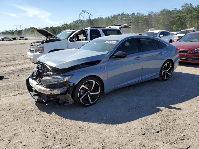 1HGCV3F2XNA027315 - 2022 HONDA ACCORD HYBRID SPORT BLUE photo 1