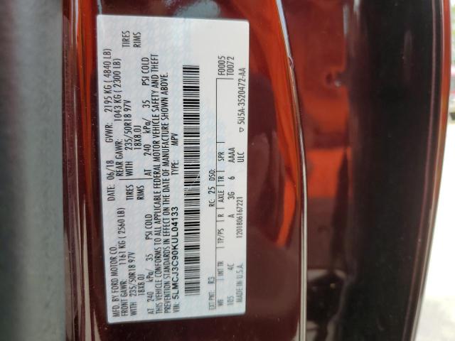 5LMCJ3C90KUL04133 - 2019 LINCOLN MKC RESERVE იასამნისფერი ფოტო 14