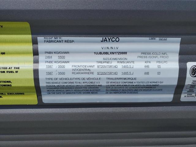 1UJBJ0BLXN17Z0888 - 2022 JAYCO JAY FLIGHT WHITE photo 10