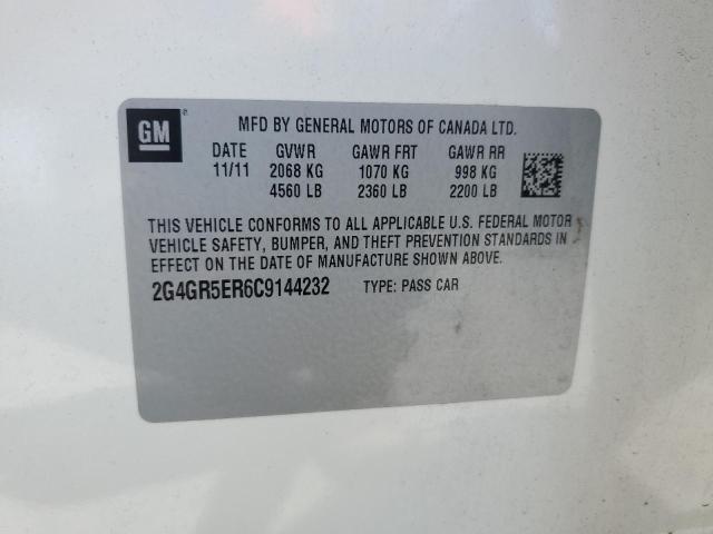 2G4GR5ER6C9144232 - 2012 BUICK REGAL 白色 照片 13