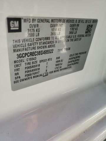 3GCPCREC3EG495522 - 2014 CHEVROLET SILVERADO C1500 LT WHITE photo 12