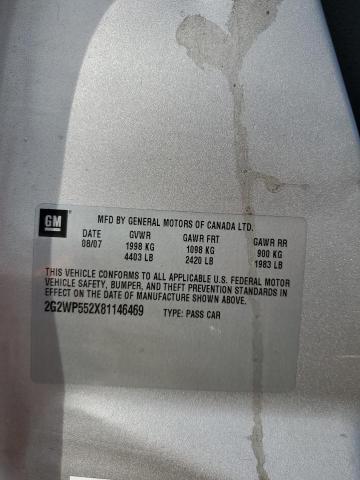 2G2WP552X81146469 - 2008 PONTIAC GRAND PRIX 银色 照片 13