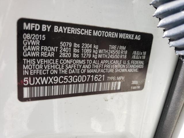 5UXWX9C53G0D71621 - 2016 BMW X3 XDRIVE28I WHITE photo 12