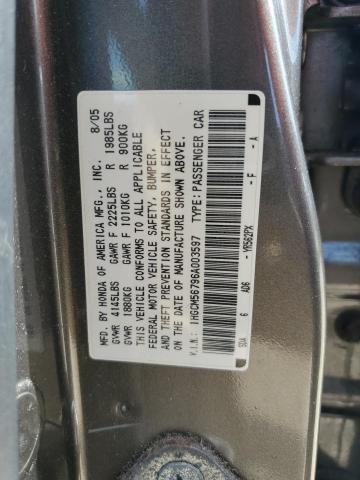 1HGCM56796A003597 - 2006 HONDA ACCORD EX BROWN photo 12