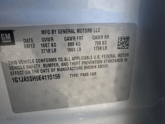 1G1JA5SH9E4115156 - 2014 CHEVROLET SONIC LS 银色 照片 12