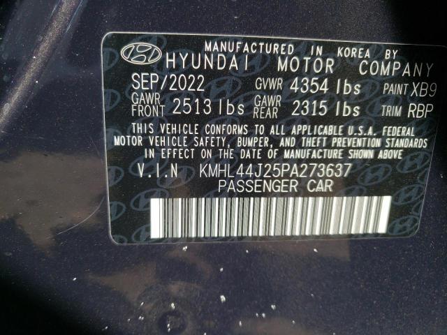 KMHL44J25PA273637 - 2023 HYUNDAI SONATA SEL PLUS BLACK photo 12