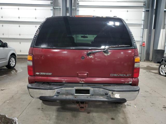 1GNEK13T01J198092 - 2001 CHEVROLET TAHOE K1500 MAROON photo 6