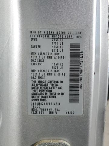 3N63M0ZN8FK714618 - 2015 CHEVROLET CITY EXPRE LT SILVER photo 14