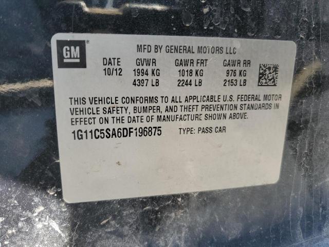 1G11C5SA6DF196875 - 2013 CHEVROLET MALIBU 1LT 黑色 照片 12