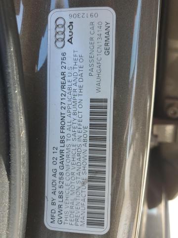 WAUHGAFC1CN134140 - 2012 AUDI A6 PRESTIGE თაფლისფერი ფოტო 12