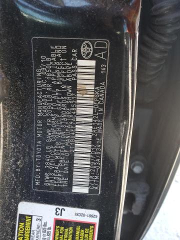 2T1BU4EE7AC485317 - 2010 TOYOTA COROLLA BASE BLACK photo 12