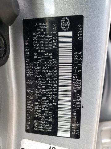 4T1F11BK5NU064297 - 2022 TOYOTA CAMRY XLE SILVER photo 12