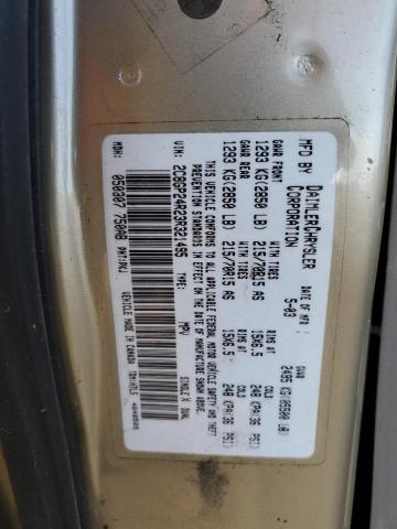 2C8GP24R23R321495 - 2003 CHRYSLER TOWN & COU ოქროსფერი ფოტო 12