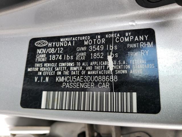 KMHCU5AE3DU088688 - 2013 HYUNDAI ACCENT GLS SILVER photo 12