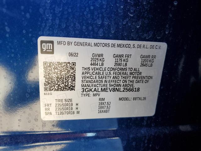 3GKALMEV8NL256618 - 2022 GMC TERRAIN SLE BLUE photo 13