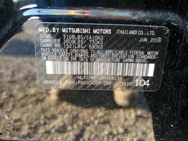 ML32F4FJ7HHF08239 - 2017 MITSUBISHI MIRAGE G4 SE BLACK photo 13